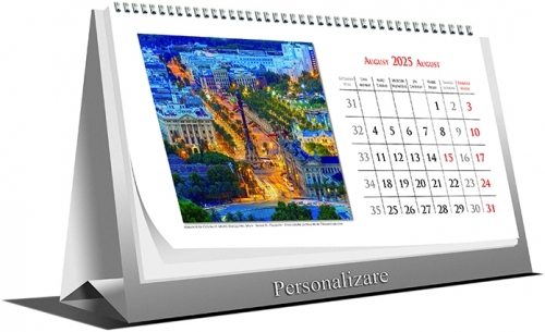 Calendar de birou Europe by Night, 21 x 10 cm, 6 file, 2025